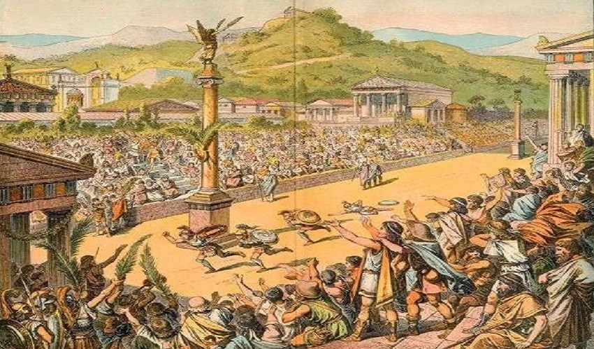 What events took place in the first ancient olympic games Olympics